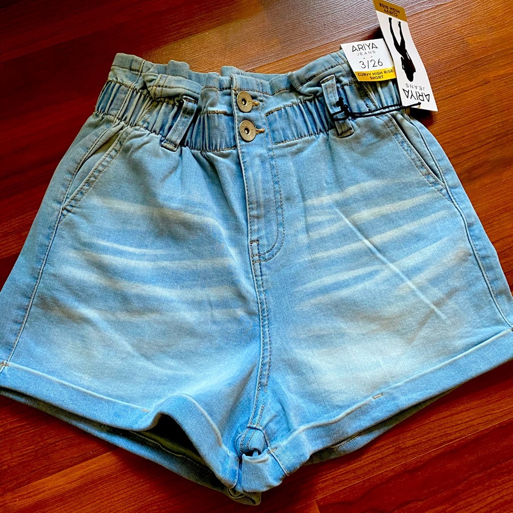 High rise jean shorts